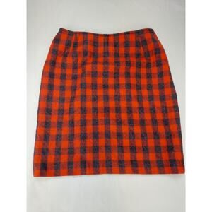 Vintage Kors Woman's Buffalo Check Red & Black Plaid Wool Clueless Skirt Size 10